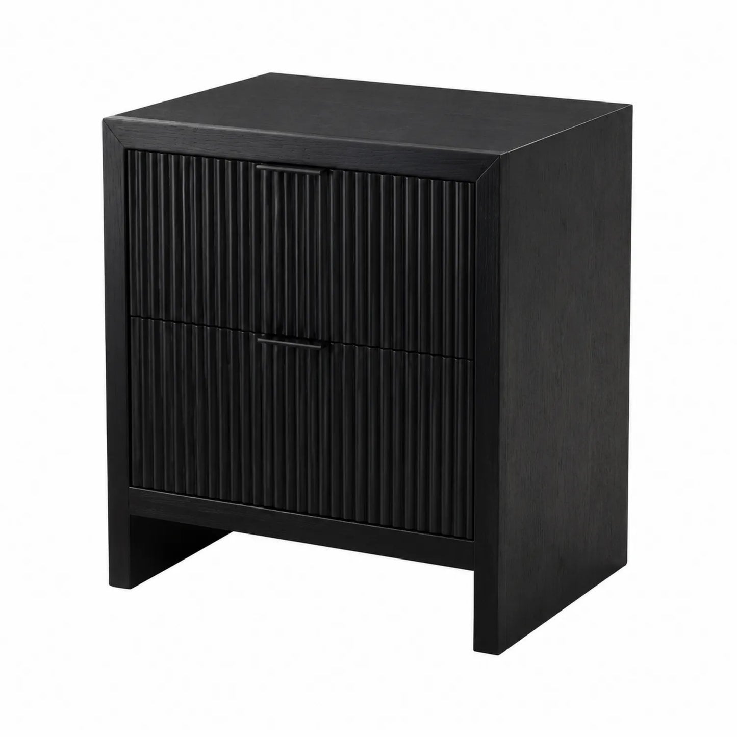 Table de chevet en bois à 2 tiroirs Noir