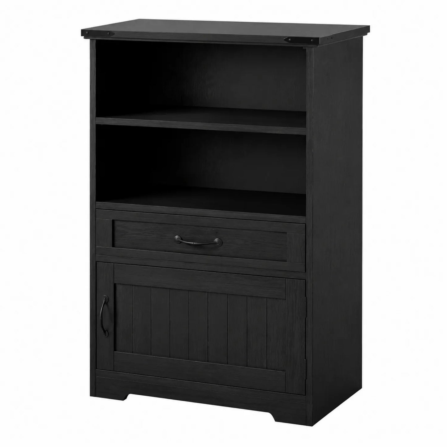 Buffet en bois noir avec tiroir et porte