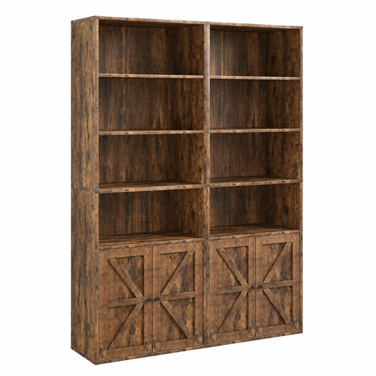 Bibliothèque en bois avec étagères et portes 200x150x40 cm