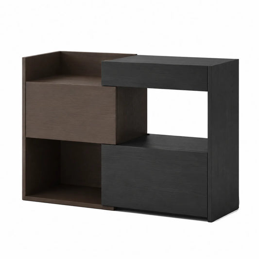 Étagère de rangement en bois noir et marron