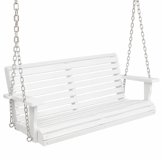 Balançoire de porche en bois blanc